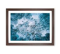 Fresh Snow Upon The Forest In Abstract Modern Art Framed Wall Art Print, Ready to Hang Picture for Living Room Bedroom Home Office Décor, Walnut A4 (34 x 25 cm)