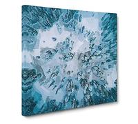 Fresh Snow Upon the Forest in Abstract Modern Canvas Wall Art Print Ready to Hang, Framed Picture for Living Room Bedroom Home Office Décor, 14x14 Inch (35x35 cm)