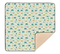 Fresh Spring Cute Frogs Green Large Sturdy Baby Gym & Activity Mat for Indoor Outdoor Lightweight Tummy Time Mat for Baby Kids Toddlers Infants, 50'' x 50''