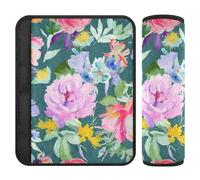 Fresh Spring Vivid Flowers 2 pcs car seat Pads for Straps, More Comfort Driving, Shoulder Pads for seat Belt for Bag