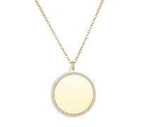 Fresh Start Clean Slate Pavé-Rim Disc Necklace, Gold Stainless Steel New Beginning Temperamental Minimalist Coin Necklace (Gold)