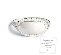 Fresh Start Clean Slate Pavé Rim Oval Ring, 925 Sterling Silver Vintage Simple Court Style Oval Ring, Single Halo Band, Promise Wide Band for Women (8)