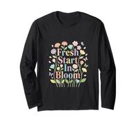Fresh Start in Bloom Floral Aesthetic Art Long Sleeve T-Shirt