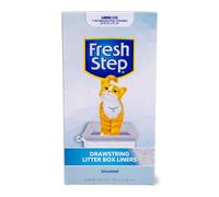 Fresh Step Drawstring Cat Litter Box Liners, Unscented, Size Large, 30" x 17" | Kitty Litter Bags - 15 Count - Cat Litter Liners for Rectangle or Oval Litterboxes