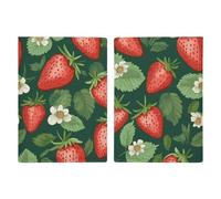 Fresh Strawberries And Leaves Passport Holder, ID Card Protector Case Passport Holder with Slot Passports Travel Wallet Document Cover for Women And Men