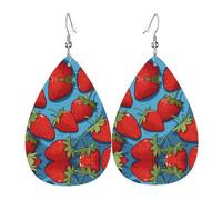 Fresh Strawberries Leather earrings, European and American style earrings for young women, birthday gifts/Valentine's Day gifts