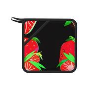 Fresh Strawberry 1 PC Square Silicone Anti-scalding mat - 7.1 inches, Suitable for Frying Pans, ovens, Grills, Tea Sets