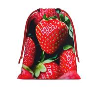 Fresh Strawberry Print Reusable Drawstring Gift Bags For Candy Bag Birthday, Wedding Or Daily