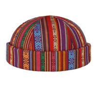 Lierys Fresh Stripes Dockercap Handmade Multicolor Cotton Viscose Summer Cap Made in Italy Men Summer red M (56-57 cm)
