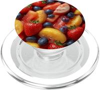 Fresh Summer Fruit Pattern Strawberries Blueberries Peaches PopSockets PopGrip for MagSafe