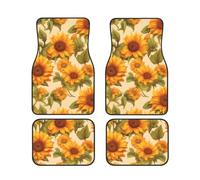 Fresh Sunflower Car Floor Mats Set Of 4,Front Rear Carpets Mats