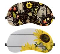 Fresh Sunflowers on White Wooden Texture Background 2-Pack Light-Blocking Soft Breathable Eye Masks with Eye Patches and Sleep Masks