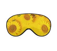 Fresh Sunflowers Sleep Mask Blindfold Yellow Background Adjustable Super-Smooth Soft Eye Mask Cover for Men Women Travel and Nap