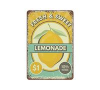 FRESH&SWEET LEMONADE Farmhouse Lemon Wall Art,pop art,lemon metal tin sign decorations for Kitchen,Fruit shop,coffee,pub,living room,bathroom,vintage Modern home decor,Fun Gifts 12×8 inch