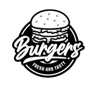 Fresh Tasty Burger Fast Food Cafe Restaurant Fine Carving Stickers 36x38.1cm It Won't Fall Off Black