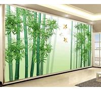 Fresh Three Dimensional Green Bamboo Forest Flying Bird 3D Wallpaper Textured Silk Easy Install Living Room Sofa Bedroom Dining Room Home Decoration Wall-350cm×256cm