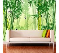Fresh Three Dimensional Green Bamboo Grove Flying Birds 3D Wallpaper Easy Install Feature Office Living Room Sofa Bedroom TV Background Wall Decoration-200cm×140cm