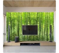 Fresh Three Dimensional Minimalist Green Bamboo Forest Modern 3D Wallpaper Premium Textured Silk Neutral Tones Material Ideal for Living Room Bedroom-200cm×140cm