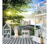Fresh Three Dimensional Sunshine Trees Lake 3D Wallpaper Luxury Home Dining Decor Paste Sofa Living Room The Wall for Bedroom Mural-350cm×256cm