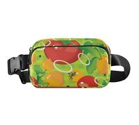 Fresh Tomato Plaid Green Waterproof Womens Fanny Packs Belt Bags Hip Pack Colorful Travel Waist Bag, Fresh Tomato Plaid Green, 8 x 5.3 x 2.3 inch, Funny Cute, Fresh Tomato Plaid Green, 8 x 5.3 x 2.3