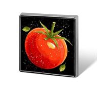 Fresh Tomatoes Enamel Button Pins Lapel Badge Square Brooch for Backpacks Hats Cute Funny 0.7"