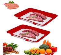 Fresh Tray,food Preservation Tray,fresh Preservation Plate,cold Meat Containers for Fridge,food Vacuum Storage Box,Stackable Food Preservation Tray with Elastic Lid for Vegetable Fruit Meat Fish