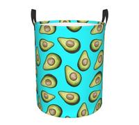 Fresh Tropical Fruit Avocado Collapsible Oxford Fabric Laundry Hamper, Waterproof With Handles - Foldable Storage Basket For Bedroom, Bathroom, Kitchen, Nursery, Car & Toys