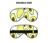 Fresh Tropical Fruit Avocado Double-Sided Silk Sleep Mask, Adjustable Light Blocking Eye Mask for Travel, Men & Women, Soft Comfortable Blindfold 20x10cm