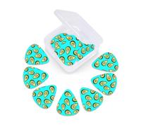 Fresh Tropical Fruit Avocado print Guitar Picks 12 Pack, Mixed (0.46-0.96mm) with Storage Case for Guitar,ukulele