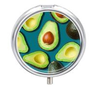 Fresh Tropical Fruit Pill Case with 3 Compartments - Portable Travel Pill Organizer for Purse, Easy-Open Button Design, Small Round Pillbox Vitamin Holder Organizer for Women Men