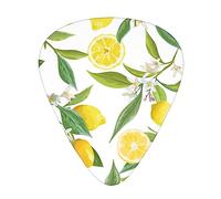 Fresh Tropical Lemons 12-Pack Guitar Picks Set â€“ Unique Single-Sided Printed Picks With Abs Material For Acoustic, Electric Guitars & Ukuleles