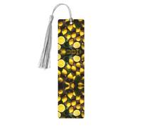 Fresh Tropical Lemons 5 Pc Artistic Bookmark Set for Women, Tassel Wooden Bookmarks Study Supplies
