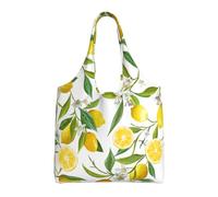 Fresh Tropical Lemons Aesthetic Tote Bag For Girls : With Full-Page Printing For Women Lady Canvas Polyester Tote Bag