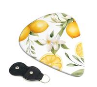 Fresh Tropical Lemons Guitar Plectrums, 6 Guitar Plectrums, Double Sided Printing, For Acoustic Guitar, Bass, Ukulele, Electric Guitar (0.46 Mm 0.71 Mm 0.96 Mm)