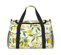 Fresh Tropical Lemons Hand Travel Bag - Large Reusable Shopping Tote Bag, Perfect for Outdoor Activities, Sports, Camping & Groceries, Black, One Size