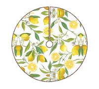 Fresh Tropical Lemons Print Christmas Tree Skirt Festive Decoration For The Perfect Holiday Ambience