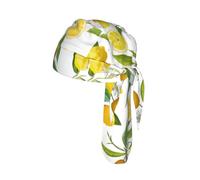 Fresh Tropical Lemons Print Cycling Bandana Quick Dry Skull Cap Breathable Tie Back Riding Headwear Running Gear 55-60 cm