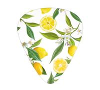 Fresh Tropical Lemons Print Guitar Pick for Men Women Triangle Instrument Accessories Plectrums(12pcs One sided)