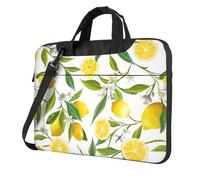 Fresh Tropical Lemons Print Laptop bag,portable single shoulder laptop Sleeve Case,Compatible with 13-15.6 in, Black, 14 inch