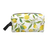 Fresh Tropical Lemons Print Large Capacity Travel Toiletry Bag Unisex Daily Use Storage Weekend Trips Pouch