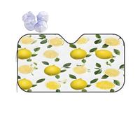 Fresh Tropical Lemons -Print Reflective Windshield Sun Shade For Cars S Size - Heat Resistant Suction Cups, Universal Fit.