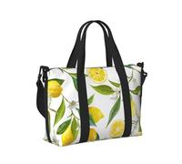 Fresh Tropical Lemons Print Travel Hand Bag for Women Men Lightweight Foldable for Weekend Trips Gym Vacation