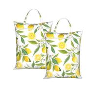 Fresh Tropical Lemons Print Travel Laundry Bag Portable Gym Hiking Camping Backpacking Dorm Hotel Use