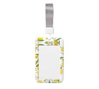 Fresh Tropical Lemons Printed Card Badge Holder with Neck Strap, Vertical Cards Holder Anti-Scratch and Easy-Scan, for Office, School