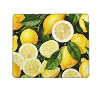 Fresh Tropical Lemons Printed Gaming Mouse Pad 12x10 Inches, Non-Slip Rubber Base Laptop Mousepad Desk Mat with Stitched Edges for Gamer, Office, Home