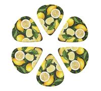 Fresh Tropical Lemons Printed Guitar Picks 6-Pack with Holder - 0.96mm Funny Guitar Picks for Acoustic Guitar, Electric Guitar, Bass Guitar