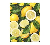 Fresh Tropical Lemons Printed Jigsaw Puzzle 16.7x22.3 CM, Rectangular Puzzle Challenging Game for Adults Gifts, Family Fun Decorative Wall Decor