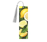 Fresh Tropical Lemons Printed Metal Bookmarks S - Gray Lightweight Aluminium Book Marker for Books, Journals & Gifts, Ideal Book Lovers, Holiday Decor & Crafts