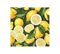 Fresh Tropical Lemons Printed Square Jigsaw Puzzle 12.8x12.8 CM, Puzzle Challenging Game for Adults Gifts, Family Fun Decorative Wall Decor