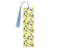 Fresh Tropical Lemons Printing 5 Pcs Wood Bookmark,Cute Bookmarks,Label Ornament for Decor Crafts,Decorations for Reading